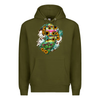 Army Green New jersey State Map Premium Hoodie - RanaPortraitStore