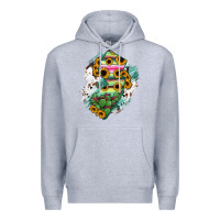 Heather Grey New jersey State Map Premium Hoodie - RanaPortraitStore