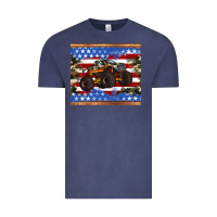 Vintage Denim monster truck american flag tumbler Vintage Tee - Artiststas