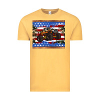 Vintage Mustard monster truck american flag tumbler Vintage Tee - Artiststas