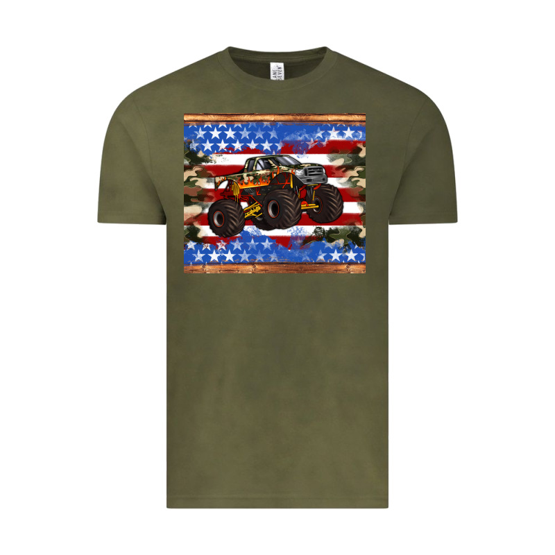 Monster Truck American Flag Tumbler Vintage Tee by Artiststas | Teevron