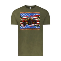 Vintage Olive monster truck american flag tumbler Vintage Tee - Artiststas