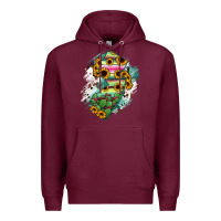 Burgundy New jersey State Map Premium Hoodie - RanaPortraitStore