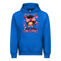 Cobalt just a girl who loves pink christmas messy bun Urban Hoodie - texasbilliewilder