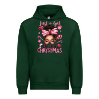 Forest Green just a girl who loves pink christmas messy bun Urban Hoodie - texasbilliewilder