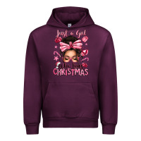 Mauve Wine just a girl who loves pink christmas messy bun Urban Hoodie - texasbilliewilder