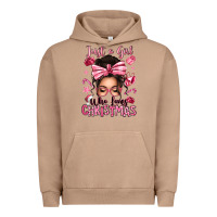 Pigment Burro just a girl who loves pink christmas messy bun Urban Hoodie - texasbilliewilder