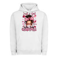 Pigment Lunar Rock just a girl who loves pink christmas messy bun Urban Hoodie - texasbilliewilder
