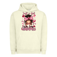 Pigment Pistachio just a girl who loves pink christmas messy bun Urban Hoodie - texasbilliewilder