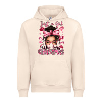 Sandshell just a girl who loves pink christmas messy bun Urban Hoodie - texasbilliewilder