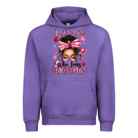 Tulip just a girl who loves pink christmas messy bun Urban Hoodie - texasbilliewilder