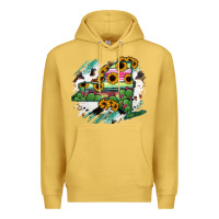 Antique Gold New York State Map Premium Hoodie - RanaPortraitStore