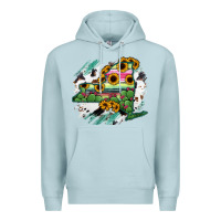 Blue Mist New York State Map Premium Hoodie - RanaPortraitStore