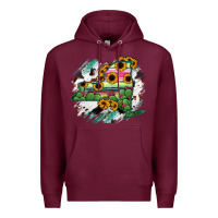 Burgundy New York State Map Premium Hoodie - RanaPortraitStore
