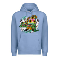 Colony Blue New York State Map Premium Hoodie - RanaPortraitStore