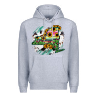 Heather Grey New York State Map Premium Hoodie - RanaPortraitStore