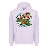 Lilac New York State Map Premium Hoodie - RanaPortraitStore
