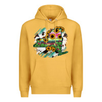 Mustard New York State Map Premium Hoodie - RanaPortraitStore
