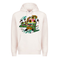 Pale Pink New York State Map Premium Hoodie - RanaPortraitStore
