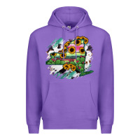 Purple New York State Map Premium Hoodie - RanaPortraitStore