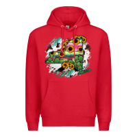 Red New York State Map Premium Hoodie - RanaPortraitStore