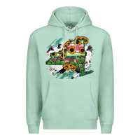 Seafoam New York State Map Premium Hoodie - RanaPortraitStore