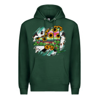 Sports Green New York State Map Premium Hoodie - RanaPortraitStore