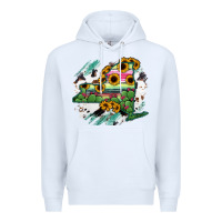 White New York State Map Premium Hoodie - RanaPortraitStore