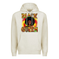Oatmeal Heather Black queen juneteenth Premium Hoodie - Zillion Design Studio