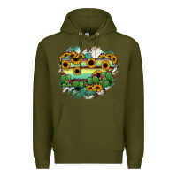 Army Green Pennsylvania State Map Premium Hoodie - RanaPortraitStore