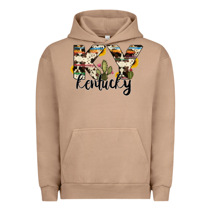Kentucky State Cowhide Serape Cactus Urban Hoodie by RanaPortraitStore | Teevron