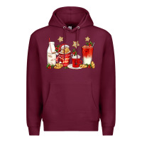 Burgundy santa fuel coffee cups Premium Hoodie - texasbilliewilder