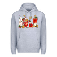 Heather Grey santa fuel coffee cups Premium Hoodie - texasbilliewilder