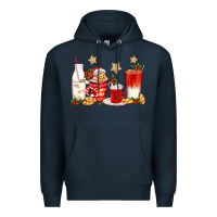 Navy santa fuel coffee cups Premium Hoodie - texasbilliewilder
