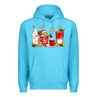 Ocean Blue santa fuel coffee cups Premium Hoodie - texasbilliewilder