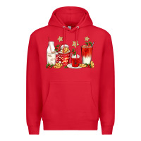 Red santa fuel coffee cups Premium Hoodie - texasbilliewilder