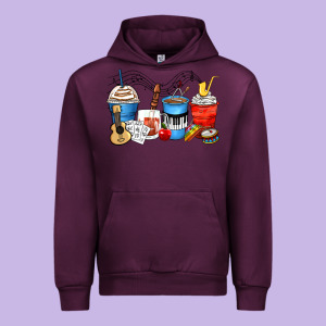 Music Teacher Coffee Cups Urban Hoodie Designed By Zillion Design Studio