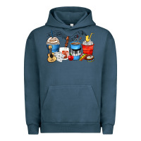 Pigment Midnight Navy music teacher coffee cups Urban Hoodie - Zillion Design Studio
