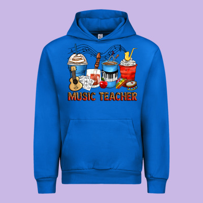 Music Teacher Coffee Cups Urban Hoodie Designed By Zillion Design Studio