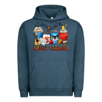 Pigment Midnight Navy music teacher coffee cups Urban Hoodie - Zillion Design Studio