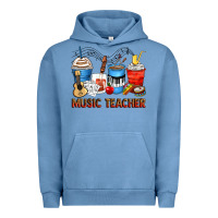 Pigment Pebble Blue music teacher coffee cups Urban Hoodie - Zillion Design Studio