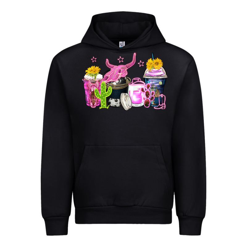 Neon Western Coffee Cups Urban Hoodie by Zillion Design Studio | Teevron
