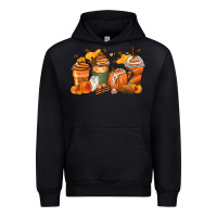 Black pumpkin spice latte coffee cups Urban Hoodie - Zillion Design Studio