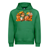 Emerald pumpkin spice latte coffee cups Urban Hoodie - Zillion Design Studio