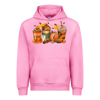 Fuchsia Pink pumpkin spice latte coffee cups Urban Hoodie - Zillion Design Studio