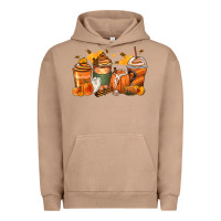 Pigment Burro pumpkin spice latte coffee cups Urban Hoodie - Zillion Design Studio