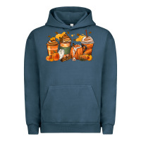Pigment Midnight Navy pumpkin spice latte coffee cups Urban Hoodie - Zillion Design Studio
