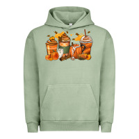 Pigment Oil Green pumpkin spice latte coffee cups Urban Hoodie - Zillion Design Studio