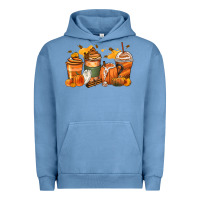 Pigment Pebble Blue pumpkin spice latte coffee cups Urban Hoodie - Zillion Design Studio