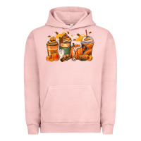 Pigment Salmon pumpkin spice latte coffee cups Urban Hoodie - Zillion Design Studio